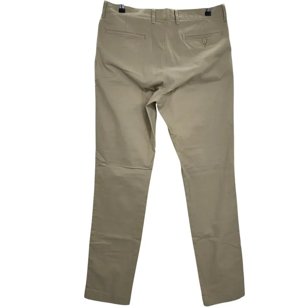 J. Crew Mens size 32/34 1040 Athletic Tapered Chino Dress Pants Tan AV209 NEW